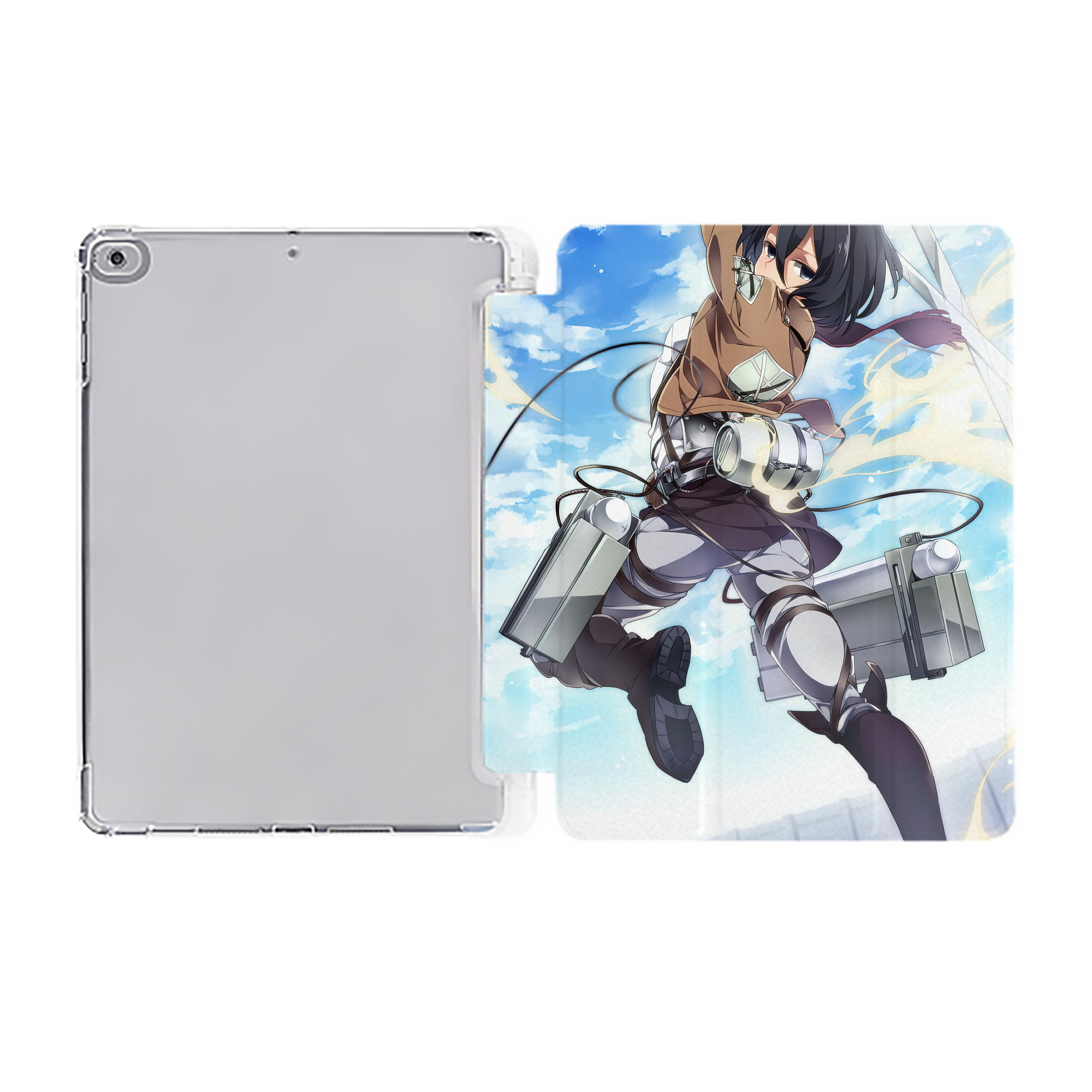 （画像用） 進撃の巨人 Attack on Titan IPad ケース ペン収納付き 三つ折りスタンド PUレザー×シリコン 対応機種9.5/10.5/10.9インチ